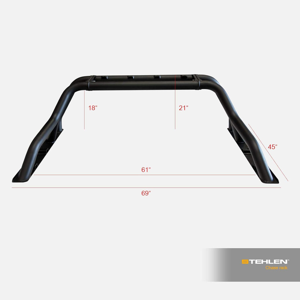 Matte Black Truck Bed Roll Bar with Tire Carrier U739709
