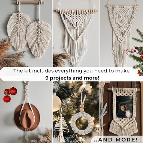 115 Pcs Macrame Kit with 220yd Cotton Yarn V7391