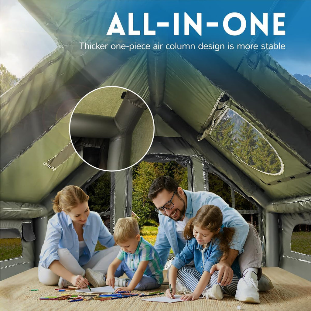 Inflatable Camping Tent with Pump, 4 Season, Waterproof Q9221
