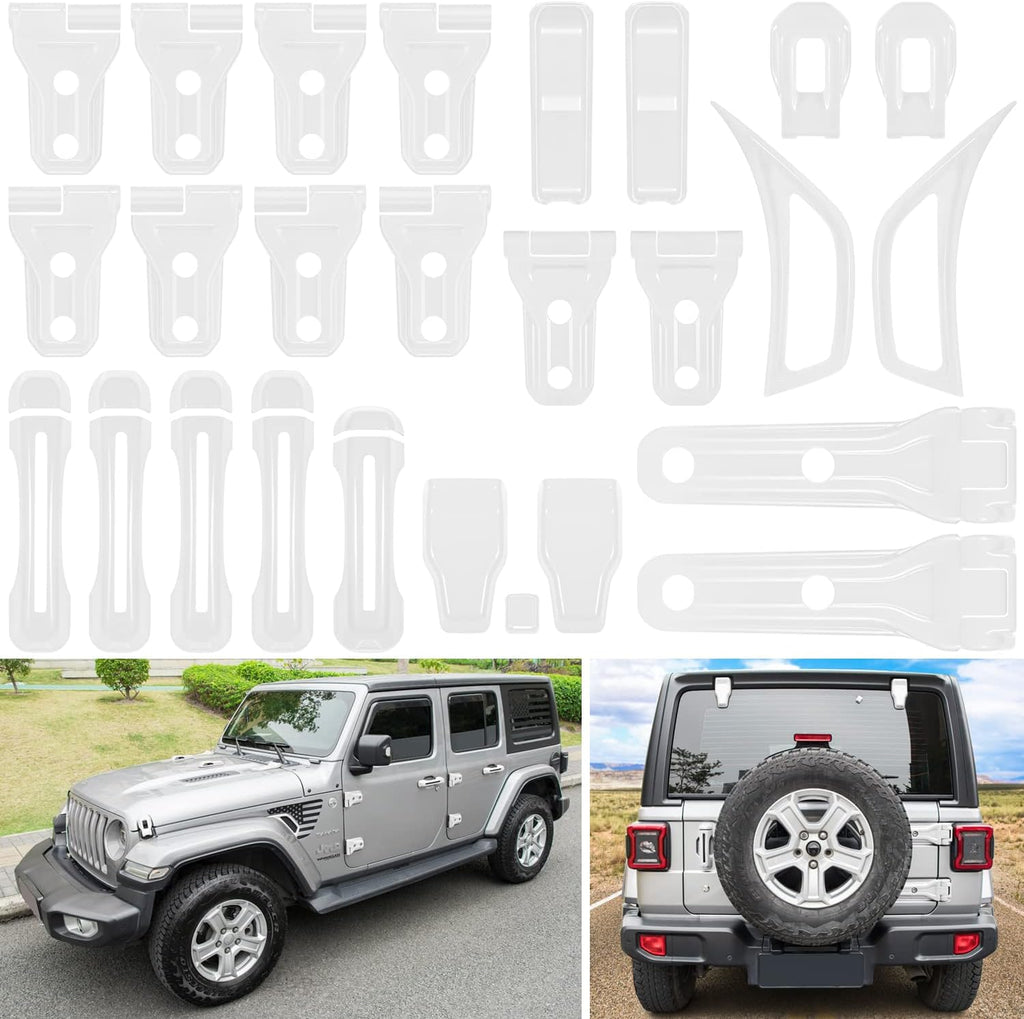 White 26PCS Exterior Decoration Trim Kit for Jeep Wrangler JL JLU F287614