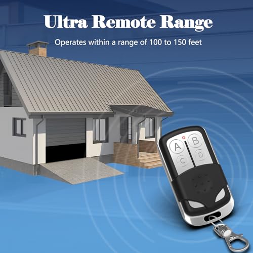 4 Button Garage Door Opener Remote with Keychain K4813