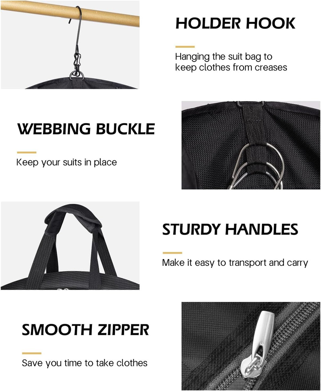 Black 43’’ Heavy Duty Waterproof Convertible 2 in 1 Garment Duffle Bag L3630