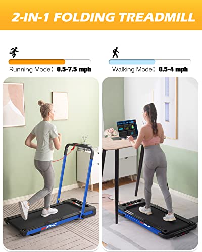 Under Desk Treadmill Walking Pad 2 in 1 Folding Compact Electric Running Machine L74792