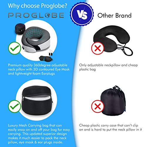 Orthopedic Memory Foam Travel Neck Pillow Set with Eye Masks, Earplugs, and Mesh Bag Y1262