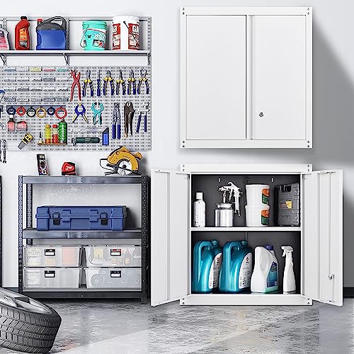 Metal Wall Cabinet with Doors and Adjustable Shelf M383849