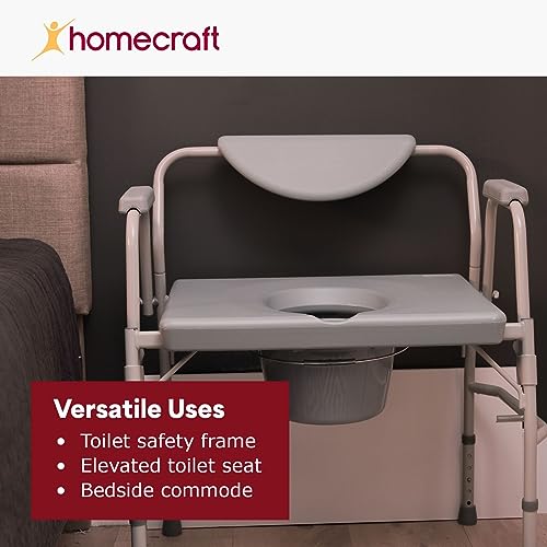 Bariatric Drop Arm Commode, 1000 Pound Weight Capacity, Adjustable Height I8031