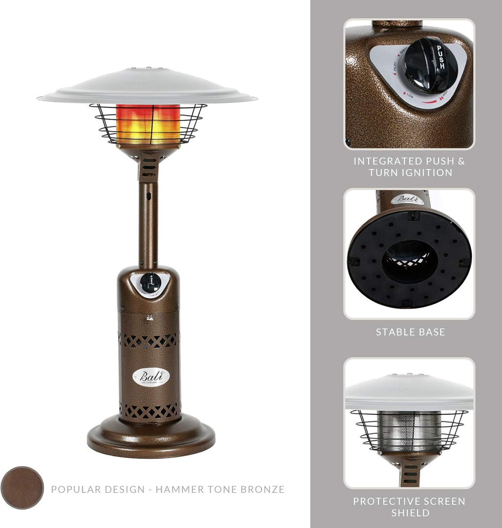 Patio Heater Gas Portable Tabletop Heater Propane with Adjustable Thermostat A953007