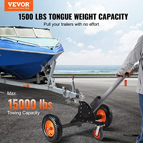 Adjustable Trailer Dolly with 1-7/8'' Hitch Ball & 10'' Solid Tires, 16''-24'' Adjustable Height, 600lbs Tongue Weight Capacity S486