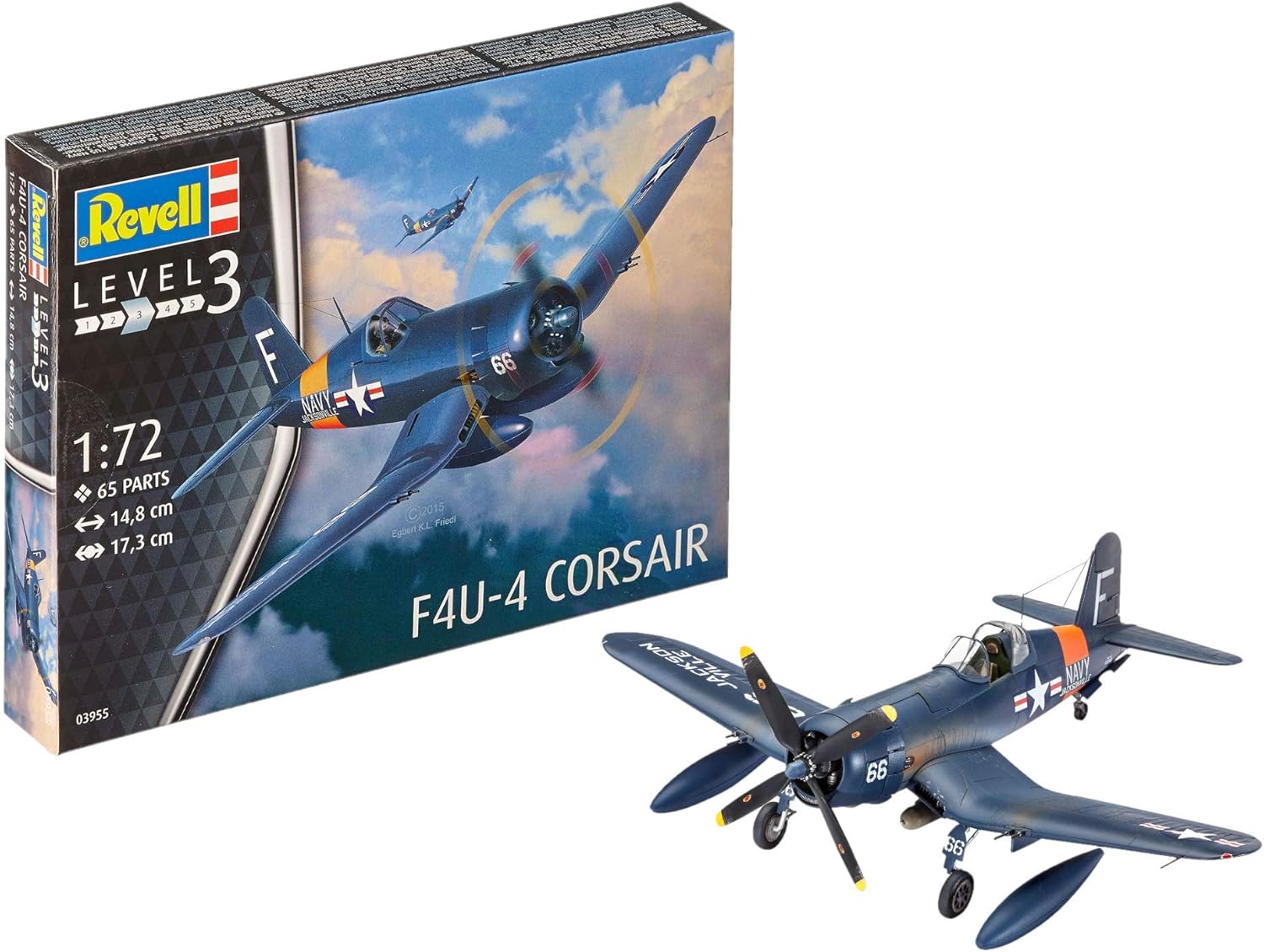 14.8 cm length 17.3 cm spanwidth F4U-4 Corsair Model Kit B257