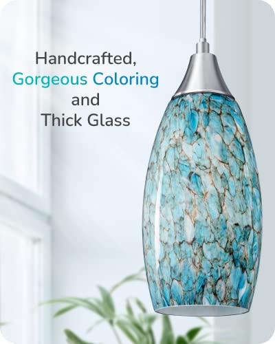 Glass Plug in Pendant Light with Handcrafted Art Glass Shade D626916