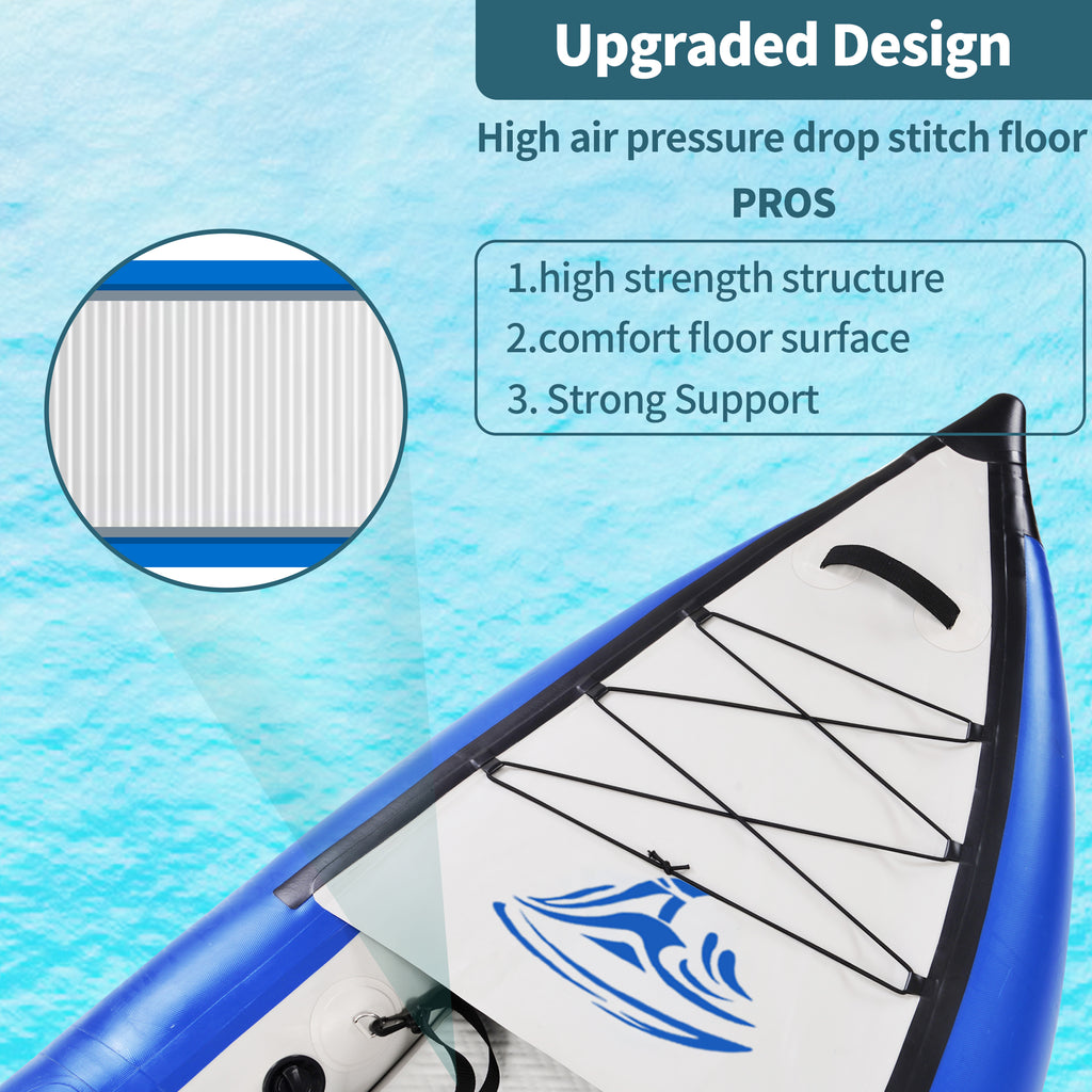 Inflatable Kayak Set with Paddle & Air Pump, Portable Tandem 2 Person Kayak R524