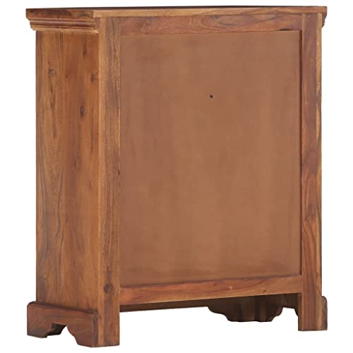 Rustic Sideboard Solid Acacia Wood Brown Two Doors Two Drawers 24.8"x11.8"x29.5" L3659