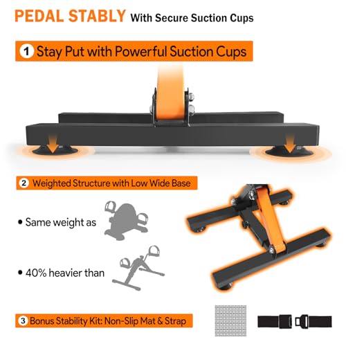 Adjustable Foldable Pedal Exerciser with Suction Cup Feet M6993