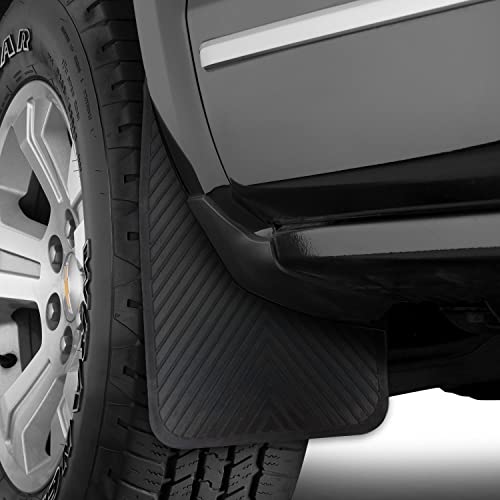 Black Rubber Mud Flaps (4 Pack) with Fastener Rivet Clips U828