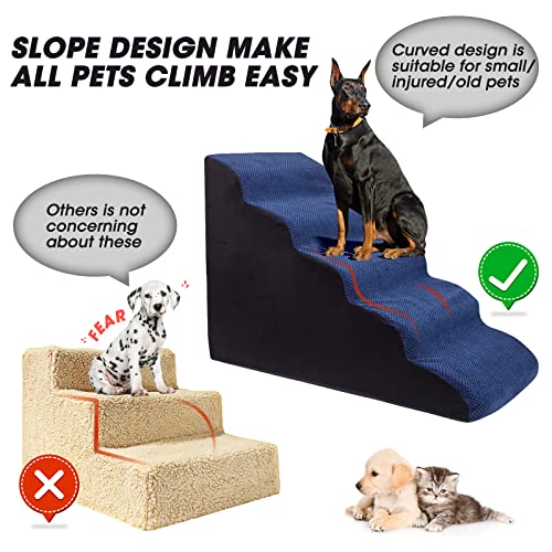 Chocolate Brown 5 Tier Non-Slip Pet Stairs R73319