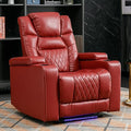 Brown PU Leather Electric Recliner Chair with LED Lights G7211