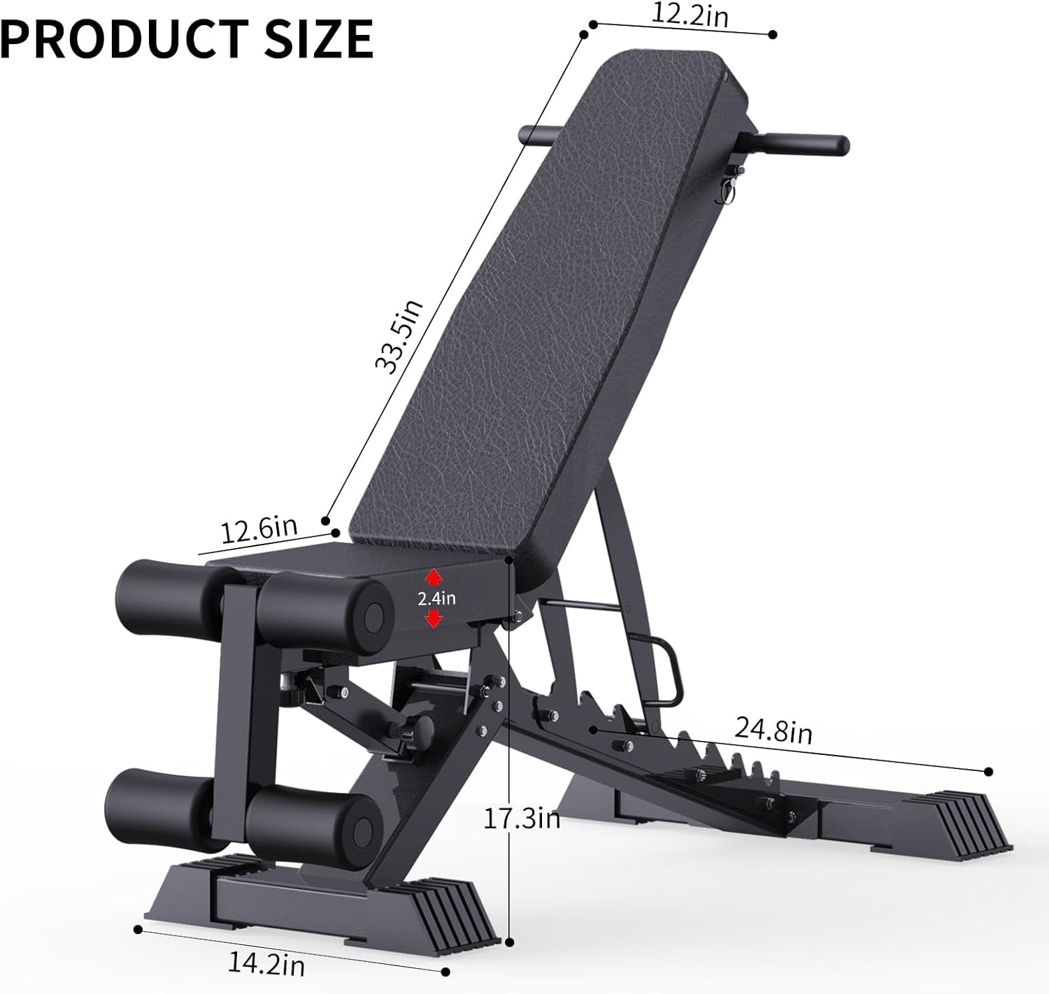 Adjustable Weight Bench, 1100 LB Capacity Heavy-duty Foldable Flat/Incline/Decline Exercise Bench U99140
