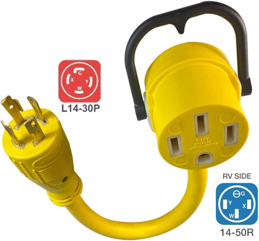 30A to 50A Generator Cord Adapter 1.5ft Pack of 2 R4949