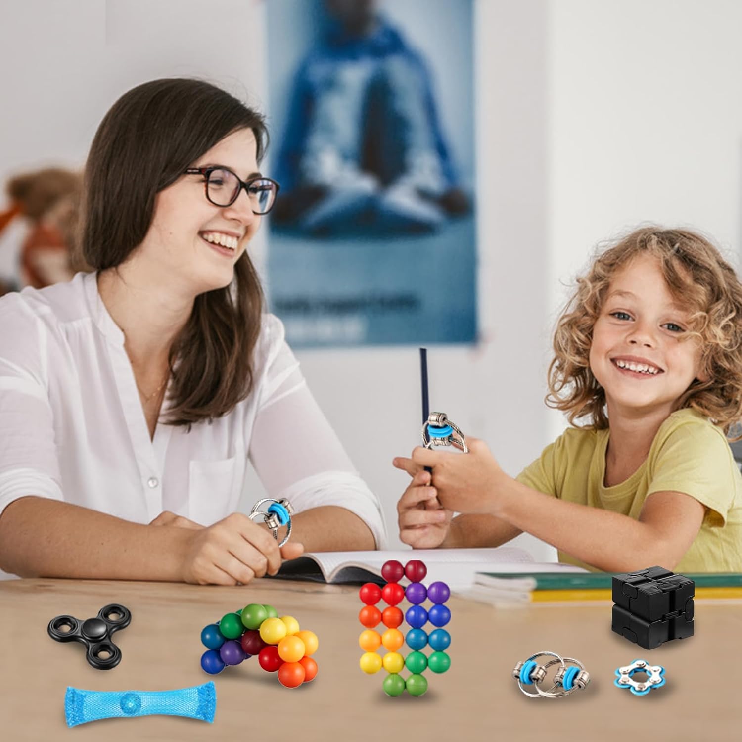 7Pack Fidget Toys Set Sensory Toys for Kids Adults Autistic ADHD Stress Relief Toys T749629