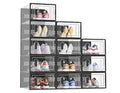 12 Pack Clear Plastic Stackable Shoe Containers with Lids T4610