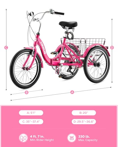 20 inch 7 Speed Folding Adult Tricycle with Dual Chain N41601