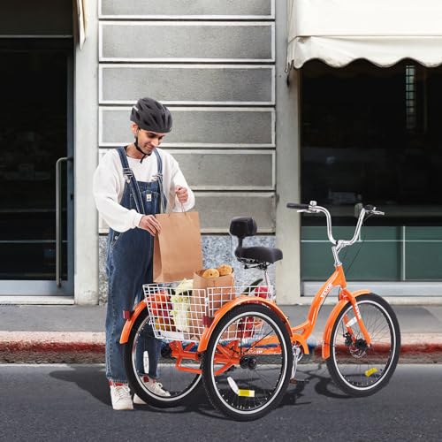 24 Inch Aluminum Alloy Three-Wheeled Tricycle (Orange) Y924796