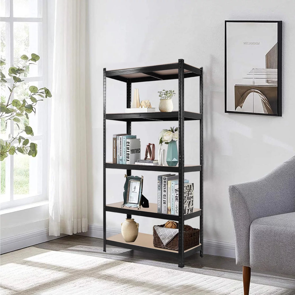 5 Tier Adjustable Heavy Duty Metal Storage Shelving, Black, 35.4" x 15.7" x 70" C522119