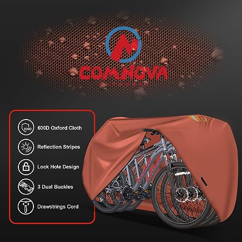 Bike Cover for 2 Bikes, Waterproof Heavy Duty 600D Bicycle Rack Cover E9641