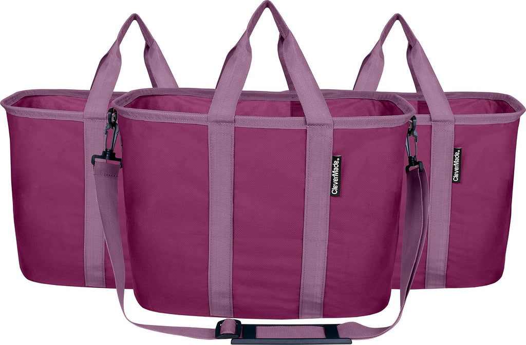Plum 20L Grocery Tote Bags with Shoulder Strap (3 Pack) Y926877