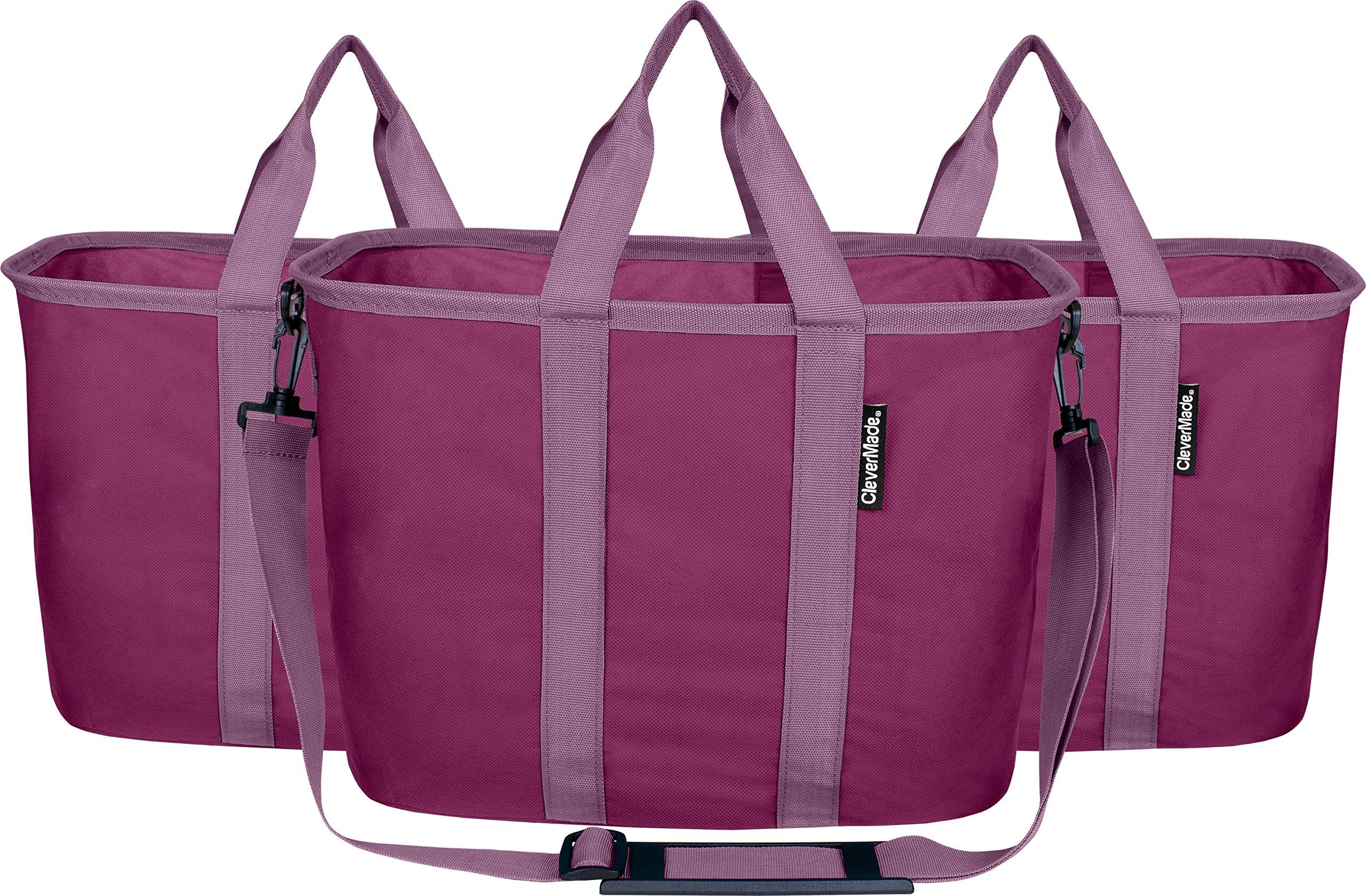 Plum 20L Grocery Tote Bags with Shoulder Strap (3 Pack) Y926877
