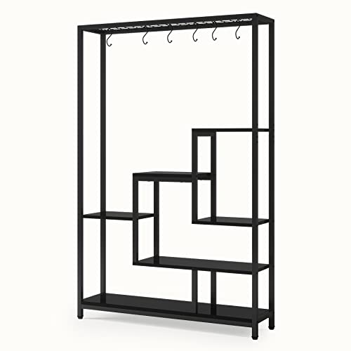5-Tier Tall Metal Plant Stand, 70.9”, Black Z573435