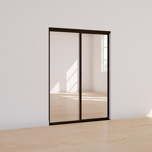 Silver 48" x 80" 2-Pane Sliding Glass Doors with Aluminum Framed Tempered Glass M6157