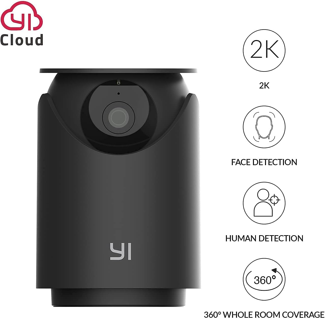 2K WiFi Indoor Security Camera 360-degree with Night Vision, 2-Way Audio, 2pc G60374