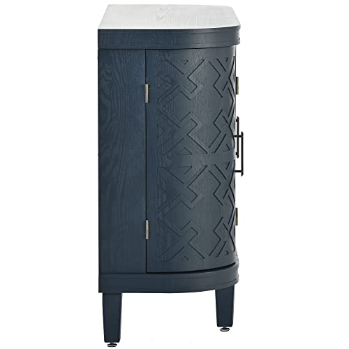 Grey Wooden Buffet Cabinet with Antique Pattern Doors B434