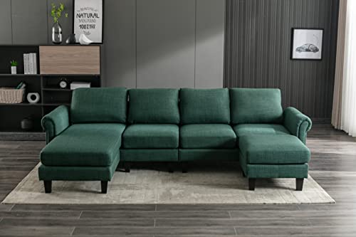 Black 70.5" Convertible Sectional Sleeper Sofa Bed with Solid Wood Frame Z28496