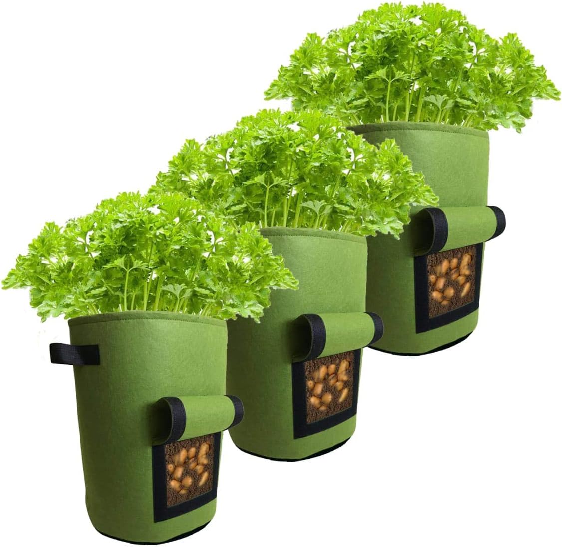 10 Gallon Heavy Duty Non Woven Fabric Planter Bags with Handles W598