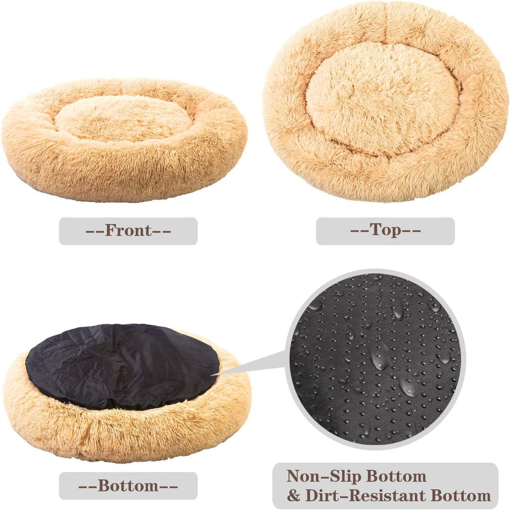 Calming Dog Bed Faux Fur Donut Cuddler B6459