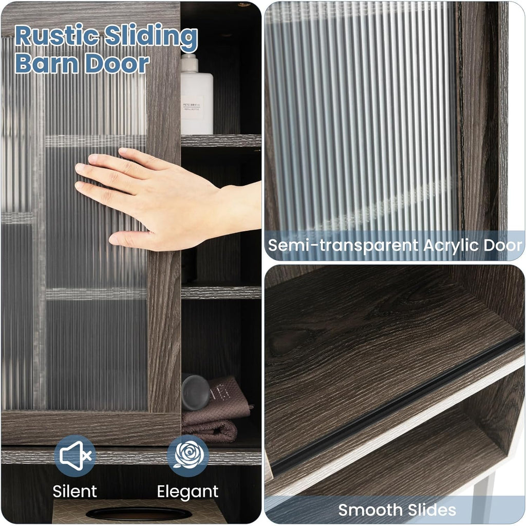 Over The Toilet Storage Cabinet with Sliding Door W6193