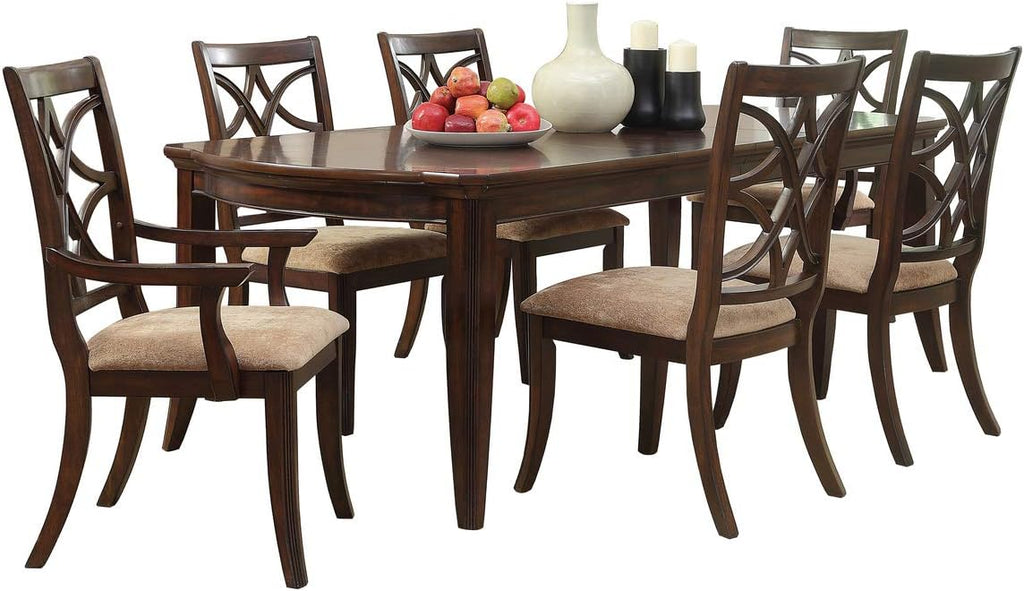 7 Piece Dining Room Set in Brown Cherry N337