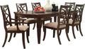 7 Piece Dining Room Set in Brown Cherry N337