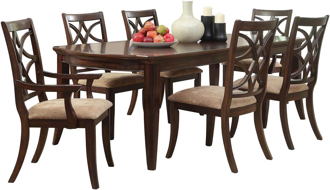 7 Piece Dining Room Set in Brown Cherry N337