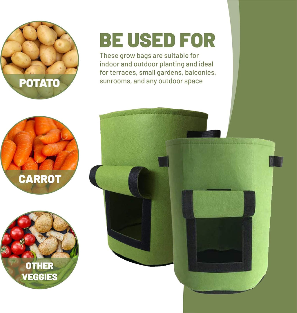 10 Gallon Heavy Duty Non Woven Fabric Planter Bags with Handles W598