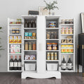 White Kitchen Pantry Cabinet with Drawer and Adjustable Shelves E961
