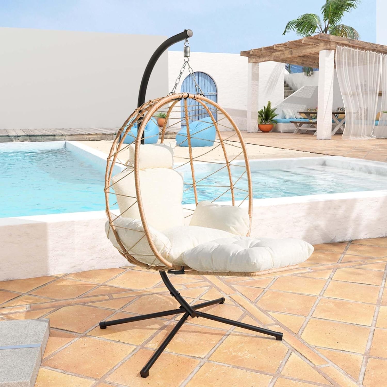 Small Hanging Egg Chair with Stand B970865