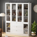 White 78.7" Tall Acrylic Curio Cabinet with 5-Tier Shelf & 3 Drawer N980688