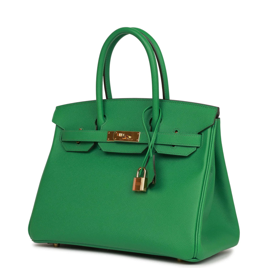 Pre-owned Birkin 30 Cactus Epsom Gold Hardware J609