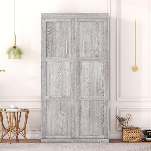 Full Murphy Bed Wardrobe Wall Bed with Cabinet O76770