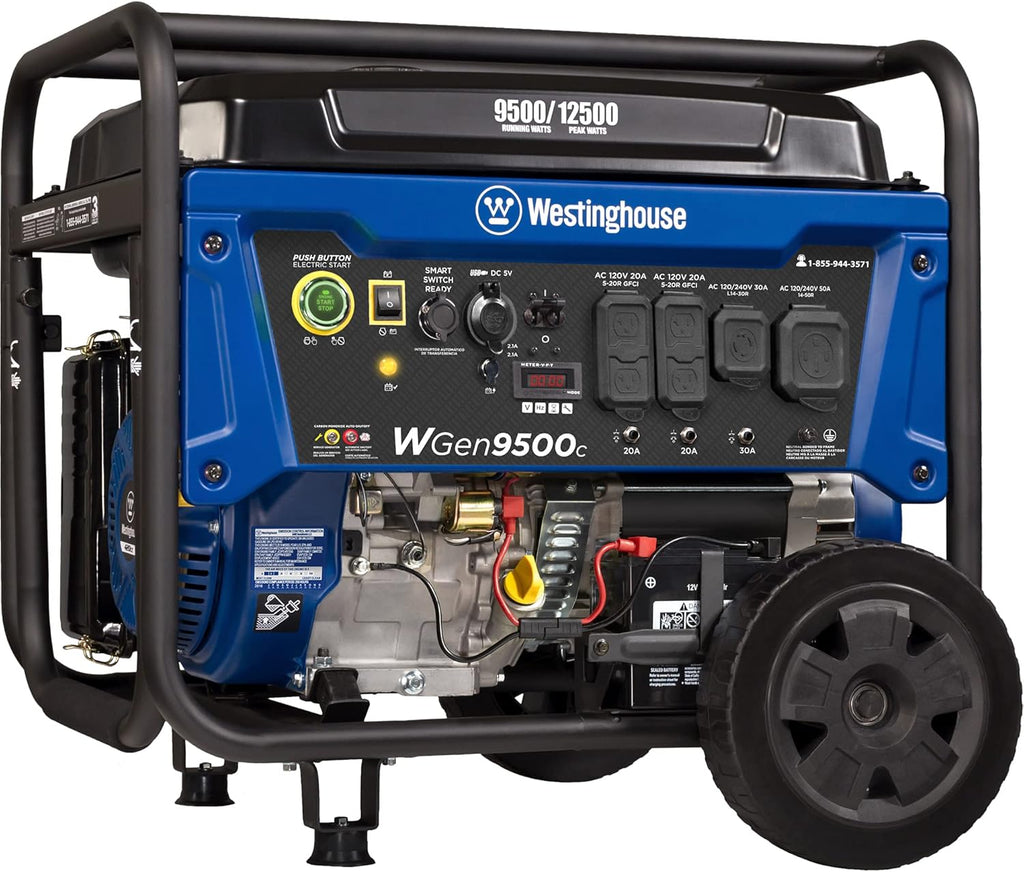 Dual Fuel Portable Generator 9500 Rated 12500 Peak Watts Electric Start N867076