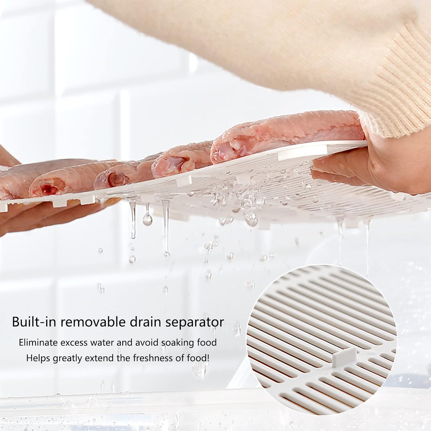 3-Piece Plastic Refrigerator Organizer Bin with Airtight Lids V32094