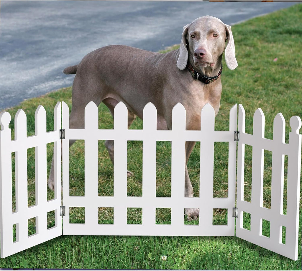 White Picket Fence Folding Pet Gate B49960